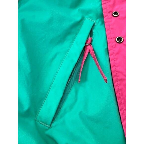 VTG 80s Woolrich Color Block Windbreaker Jacket S Purple Green Pink Retro - Picture 5 of 7